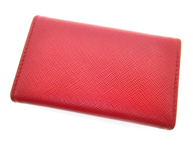 PRADA 6連キーケース レザー レッド 未使用に近い】PRADA レッドレザー  