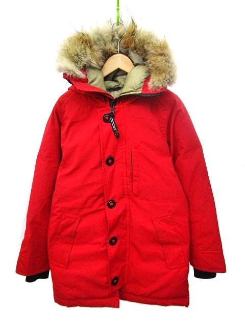 カナダグース Canada Goose ダウンジャケット Vancouver Jacket バンクーバー ジャケット 3423m コヨーテ ファー フード コットン混 Xs 赤 レッド C メンズ 070 ベクトルパーク