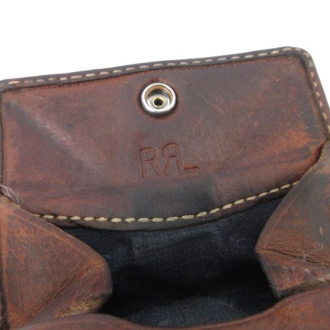 【激レア】ダブルアールエル ケース 小銭入れ レザー コンチョボタン 茶色 激レア】ダブルアールエル ケース 小銭入れ レザー コンチョボタン