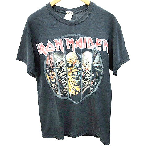 ヴィンテージ Vintage 復刻 バンド Tシャツ 半袖 Iron Maiden アイアンメイデン 15年 Used加工 上野商会 M 黒 ブラック K メンズ 070 ベクトルパーク