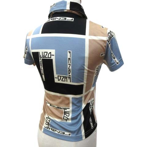 フェンディ FENDI ☆AA☆ ヴィンテージ ポロシャツ 半袖 ズッカ柄 ロゴ