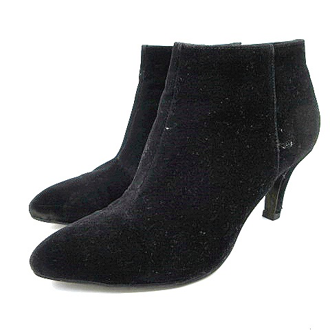 オリエンタルトラフィック Oriental Traffic ショートブーツ ブーティ ポインテッドトゥ サイドジップ フェイク スエード M 23cm 黒 ブラック K レディース 070 ベクトルパーク