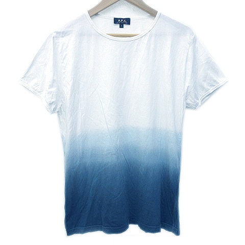 アーペーセー A P C Tシャツ 半袖 カットソー プリント グラデーション 丸首 クルーネック インド綿 S 紺 ネイビー 青系 ブルー 国内正規 A メンズ 070 ベクトルパーク