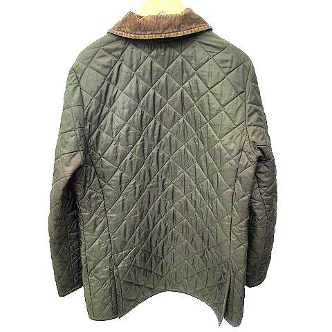 ラベンハム Lavenham キルティング ジャケット 中綿 衿切替 ハーフ コート カバーオール 英国製 ビジネス 36 S カーキ 緑 グリーン K メンズ 070 ベクトルパーク