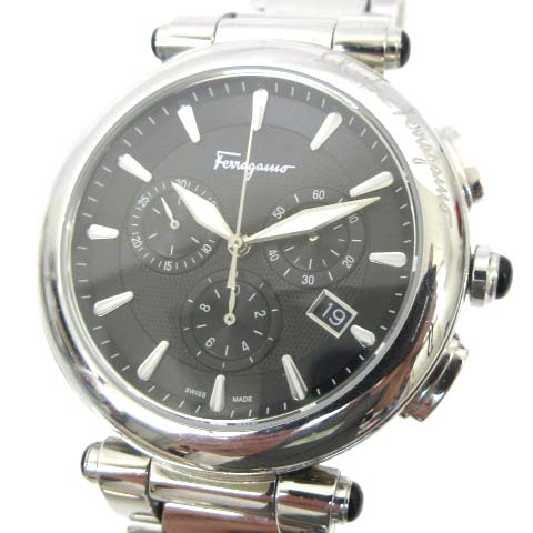 サルヴァトーレフェラガモ Salvatore Ferragamo 腕時計 イディリオ クロノグラフ クォーツ カレンダー Fcp07 三つ折りバングル メタルバンド シルバー C メンズ 070 ベクトルパーク