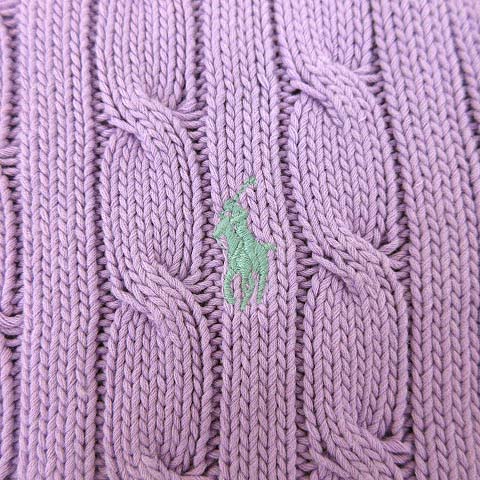 ラルフローレン　正規品　サマーニット　ケーブルニット　半袖　パープル　美品 ラルフローレン 正規品 サマーニット ケーブルニット 半袖