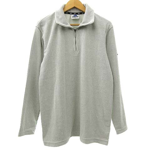 アディダス Adidas 90年代 ハーフジップ トレーナー トップス 長袖 リブ プルオーバー デサント製 S M グレー Nvw R メンズ 070 ベクトルパーク