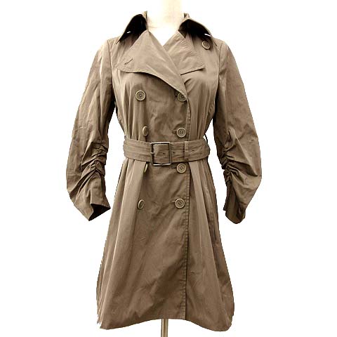 セオリー Theory Pコート ピーコート ロング ダブル 光沢 ベルト付き ギャザースリーブ 2 グレージュ R レディース 070 ベクトルパーク