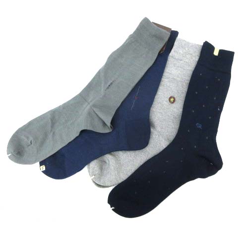 未使用品 マレリー他 Marelli ブランド靴下含む 様々 4足セット コットン 25 紺 ネイビー グレー カーキ Nvw C メンズ 070 ベクトルパーク