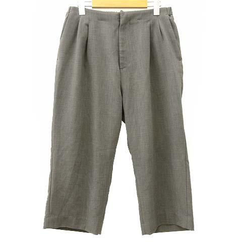 ステュディオス Studious ソフトダブルクロスワイドクロップドパンツ ウエストゴム ツータック 1 グレー R メンズ 070 ベクトルパーク