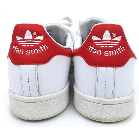 アディダス Adidas スニーカー Stan Smith スタンスミス M326 レザー ローカット テニス シューズ 27 5cm 白 ホワイト 赤 レッド K 070 ベクトルパーク