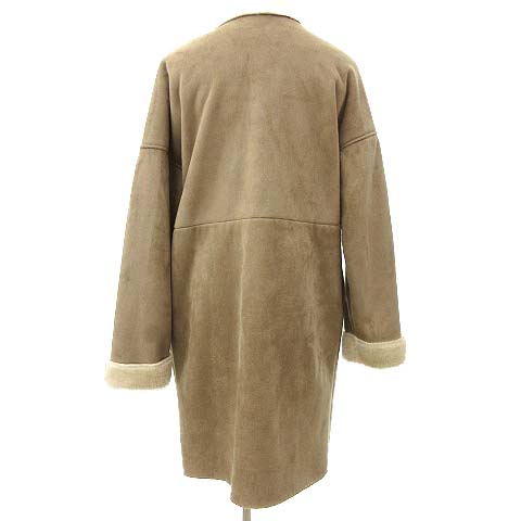 オリーブデオリーブ Olive Des Olive フェイクムートン コート ミディアム丈 ノーカラー 裏ボア M ベージュ R レディース 070 ベクトルパーク オリーブデオリーブ Olive Des Olive フェイクムートン コート ミディアム丈 ノーカラー 裏ボア M ベージュ R レディース 070 ベクトルパーク