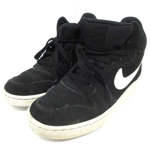 ナイキ Nike コートバーロウ Low Mid スニーカー ミッド 010 スウッシュ レザー 23 5cm 黒 ブラック N レディース 070 ベクトルパーク