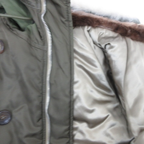 ルイヴィトン Louis Vuitton N 2b フライトジャケット ハンガー付 ファー フード ミリタリー ナイロン 50 L カーキ 緑 グリーン C メンズ 070 ベクトルパーク