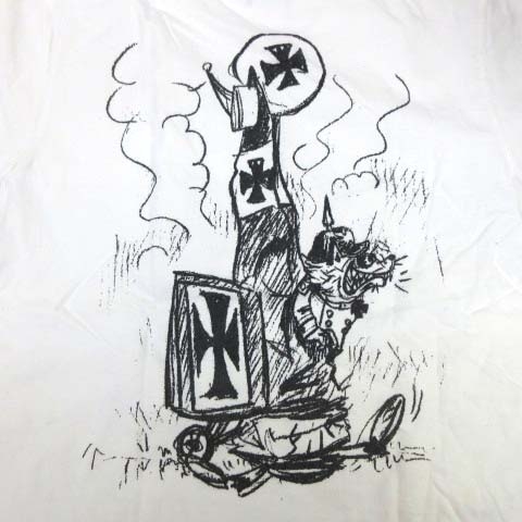 Edward Low エドワードロー Vinny Swindle ヴィニー Tシャツ 半袖 クルーネック プリント コットン M 白 ホワイト C 070 ベクトルパーク