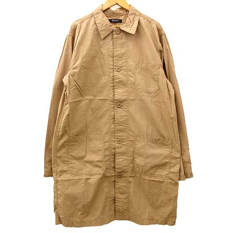 未使用品 ナノユニバース Nano Universe Nano Base ロングシャツ ジャケット ミリタリー コート ステンカラー コットン L ベージュ b R メンズ 070 ベクトルパーク