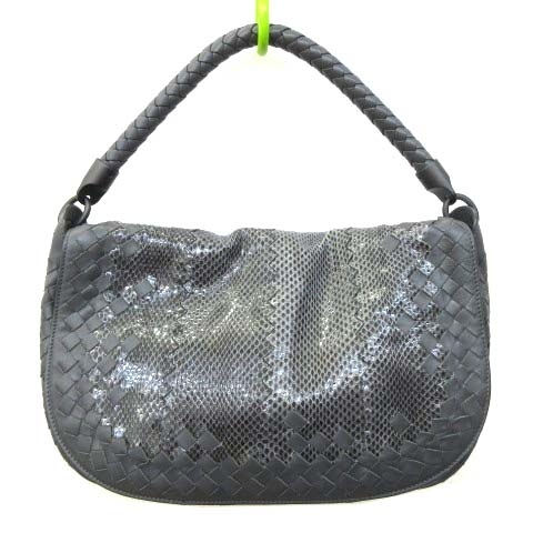 ボッテガヴェネタ BOTTEGA VENETA エナメル パイソン ショルダーバッグ