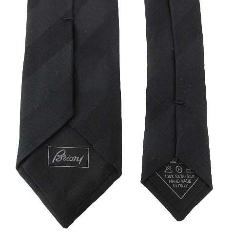 ブリオーニ Brioni ネクタイ レギュラータイ 斜めストライプ ビジネス 黒 ブラック イタリア製 Ibs91 R メンズ 070 ベクトルパーク