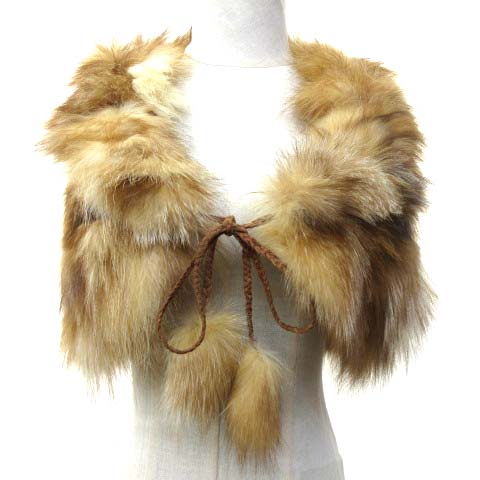 グレースコンチネンタル Grace Continental 美品 フォックスファー ベスト 毛皮 リアルファー ジレ 36 Sサイズ ベージュ S Rrr レディース 070 ベクトルパーク