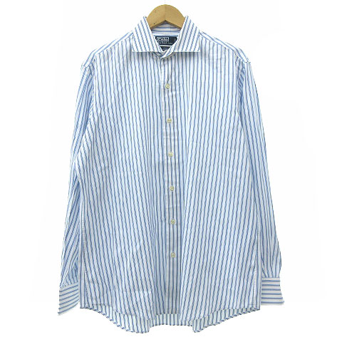 ポロ バイ ラルフローレン Polo By Ralph Lauren シャツ 長袖 ストライプ ワイドカラー カスタムフィット ビジネス 43 86 白 ホワイト 青 ブルー Rrr R メンズ 070 ベクトルパーク
