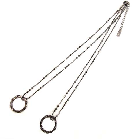 インディヴィ Indivi ピンキー ダイアン Pinky Dianne ネックレス 2点セット フェイクパール 2連 リング ゴールド ダークシルバー R レディース 070 ベクトルパーク