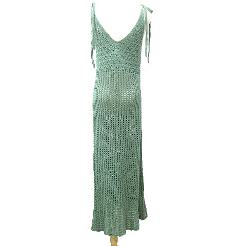 ジーユー Gu ケイタマルヤマ ss 透かし編みニットキャミソールワンピース ロング コットン M 緑 グリーン R0707 レディース 070 ベクトルパーク
