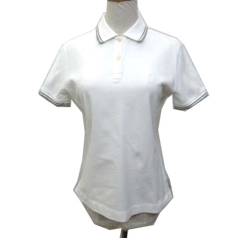 白S【MONCLER モンクレール】鹿の子 ポロシャツ（モンクレール MONCLER  