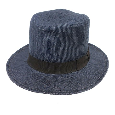 ロロピアーナ Loro Piana ストローハット 帽子 パナマ帽 イタリア製 ドレス ハット 夏用 麦わら 紺 ネイビー Ibo1 K0901 メンズ 070 ベクトルパーク