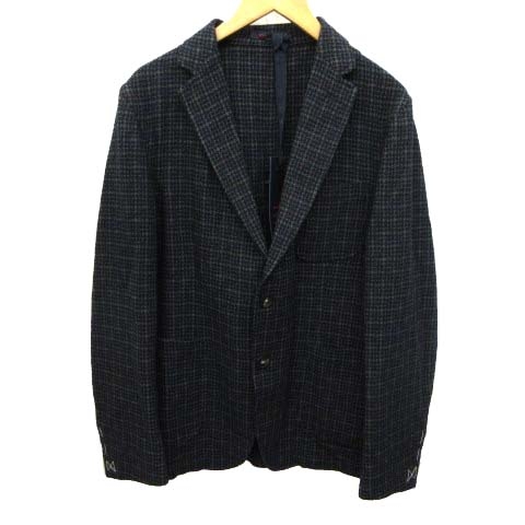 未使用品 ザジジ The Gigi テーラードジャケット ツイード センターベント 2b 国内正規 ウール混 コットン混 50 L 深緑 ダークグリーン Ibo1 C07 メンズ 070 ベクトルパーク