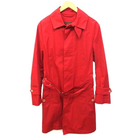 マッキントッシュ Mackintosh ステンカラーコート ロング ゴム引き バルマカーン 比翼ボタン コットン 38 M 赤 レッド Ibo1 C メンズ 070 ベクトルパーク