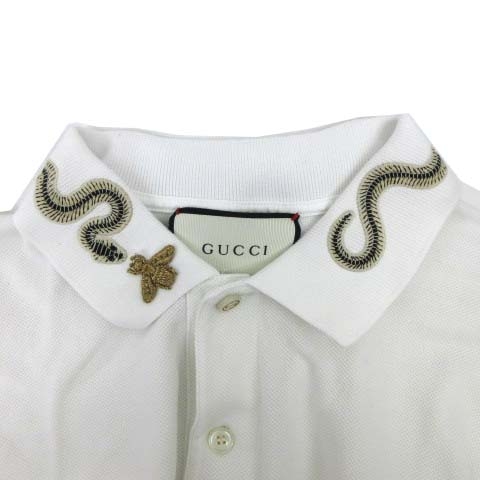 グッチ GUCCI 18AW ポロシャツ 半袖 スネークエンブロイダリー 国内 