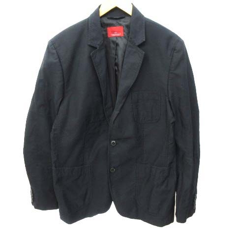 ザラマン Zara Man テーラードジャケット ブレザー シングル 2b サイドベンツ コットン 大きいサイズ 44 Xl 黒 ブラック C メンズ 070 ベクトルパーク