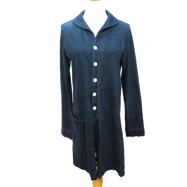 再入荷 パラスパレス Pallas Palace ワンピース ひざ丈 長袖 ショールカラー コットン 3 L インディゴ染 青 ブルー 21年最新海外 Lovemesomegadgets Com