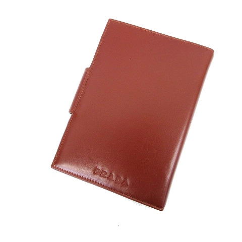 未使用品 プラダ PRADA システム手帳 レザー カバー ホック 小物  