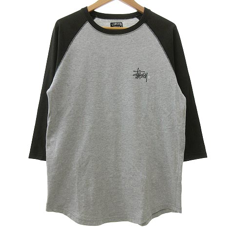 ステューシー STUSSY ラグラン Tシャツ カットソー 七分袖 バックロゴ 