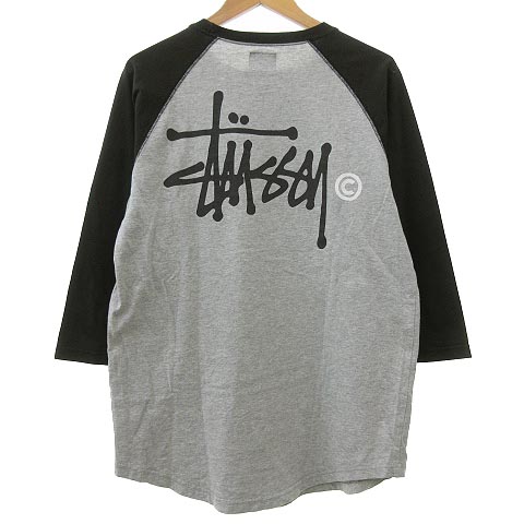 ステューシー STUSSY ラグラン Tシャツ カットソー 七分袖 バックロゴ 
