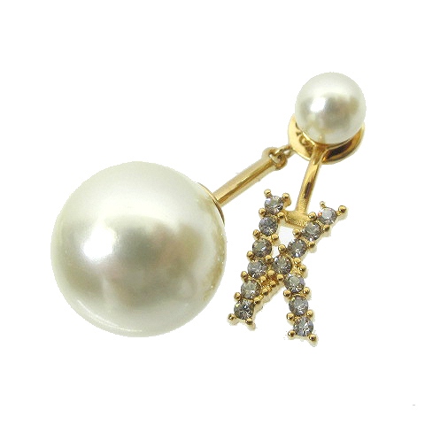未使用品 ディオール Dior MY ABCDIOR トライバル ピアス イニシャルK  