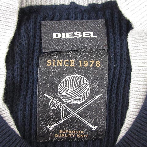 ディーゼル DIESEL ワッフル ニット セーター 長袖 コットン クルー 
