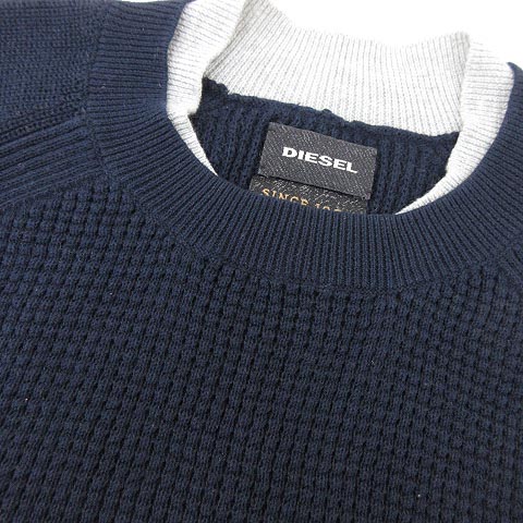 ディーゼル DIESEL ワッフル ニット セーター 長袖 コットン クルー