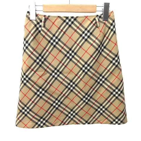 バーバリーブルーレーベル ひざ丈スカート ノバチェック 36 S 変形 BURBERRY BLUE LABEL - バーバリーブルーレーベル タイト