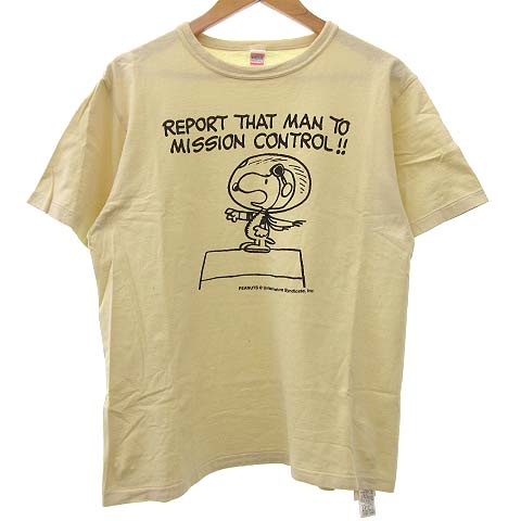 ウエアハウス Warehouse ヴィンテージピーナッツ スヌーピー Tシャツ カットソー 半袖 ロゴ プリント クルーネック M 黄色 イエロー Ibo15 R メンズ 070 ベクトルパーク