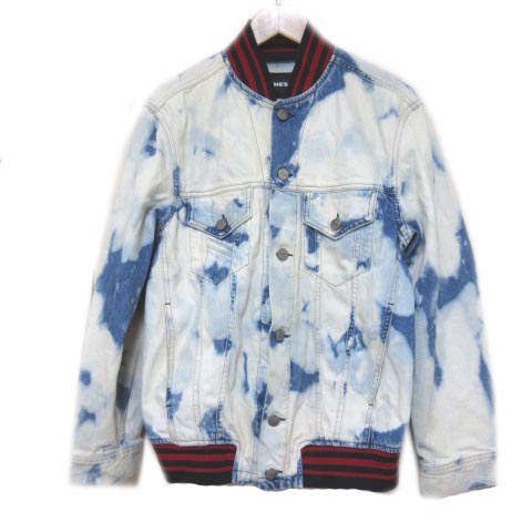 ディーゼル DIESEL デニムジャケット ブリーチ 青 白 ブルー ホワイト 