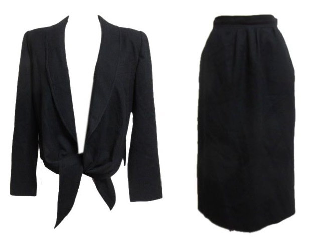 クロエ CHLOE スカート セットアップ ウール 黒 ブラック ジャケット  