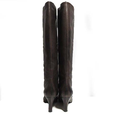 ボッテガヴェネタ BOTTEGA VENETA ロング ブーツ ウエスタン 刺繍