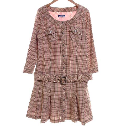 最高級のスーパー 長袖 ワンピース シャツ Label Blue Burberry バーバリーブルーレーベル ミニ レディース R1223 Ibs17 国内正規 ピンク 38 ベルト スナップボタン ノバチェック プリーツ ワンピース Www Azns Org