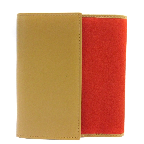 新品未使用　GUCCI財布　二つ折り財布　スウェード　オレンジ　ホースビット グッチ GUCCI カンデンスキー Wホック 二つ折り財布 スエード オレンジ