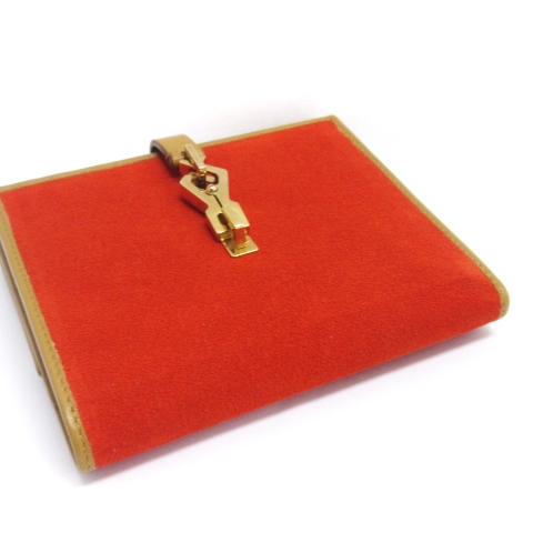 グッチ GUCCI カンデンスキー Wホック 二つ折り財布 スエード オレンジ