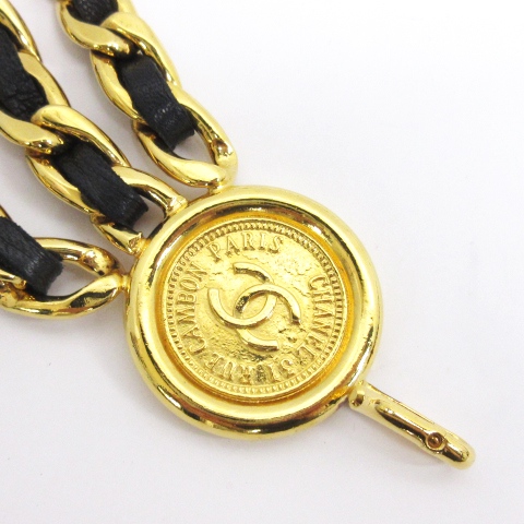 シャネル CHANEL ヴィンテージ COCO ココマーク 3連 チェーン ベルト  