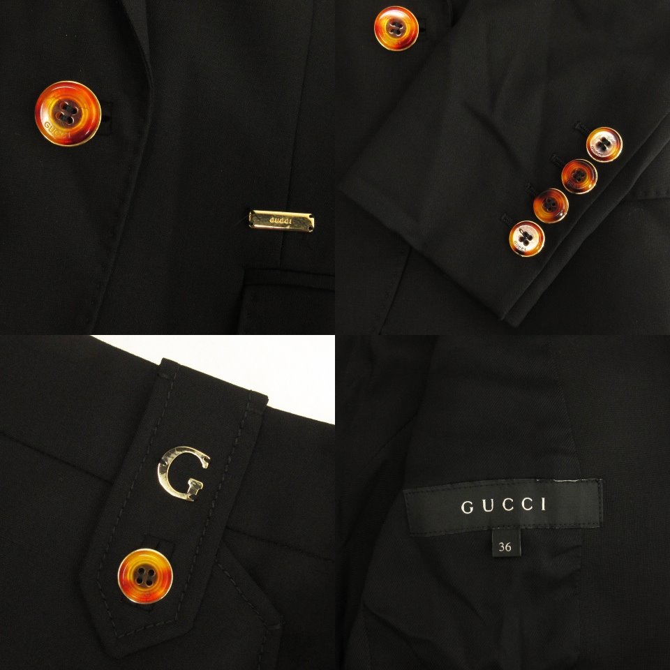 グッチ GUCCI セットアップ スーツ テーラード ジャケット カラー釦