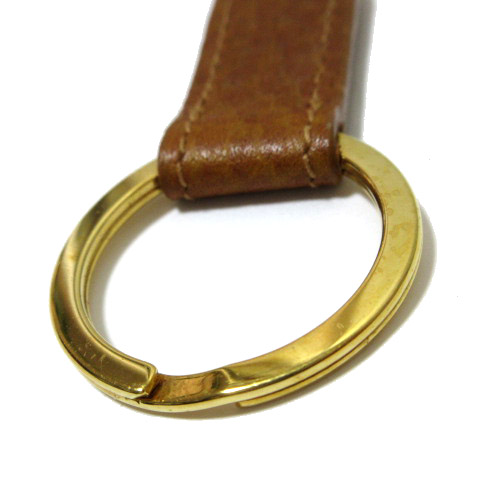 ブルガリ BVLGARI キーホルダー キーリング レザー ブラウン